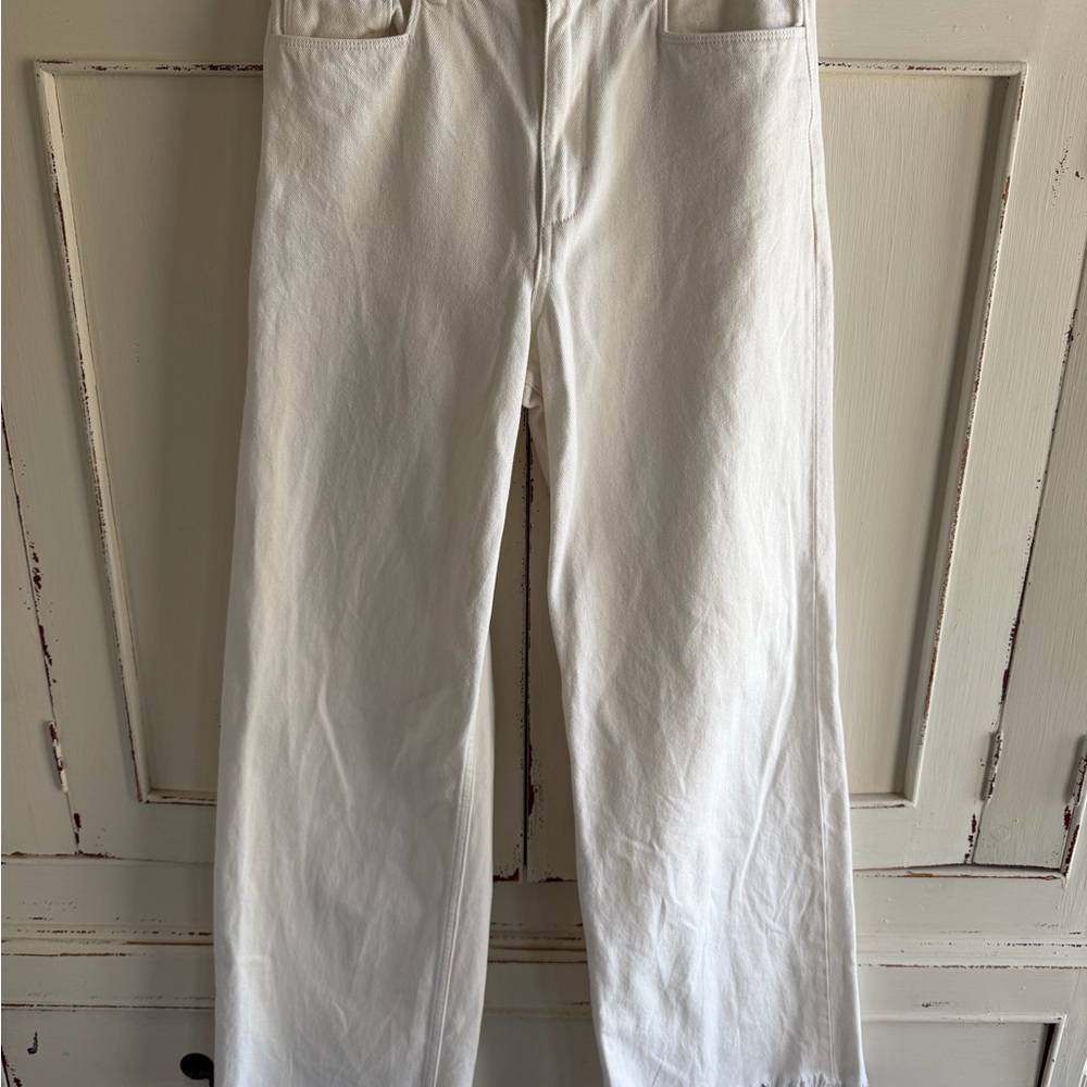 White Straight-Leg Pants